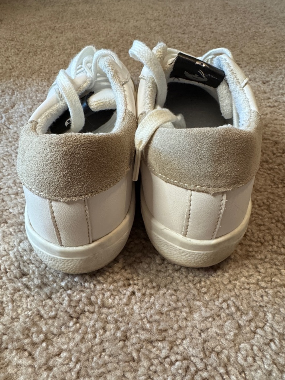 Steve Madden White and Tan Low-Top Women's Sneakers - Picture 3 of 4